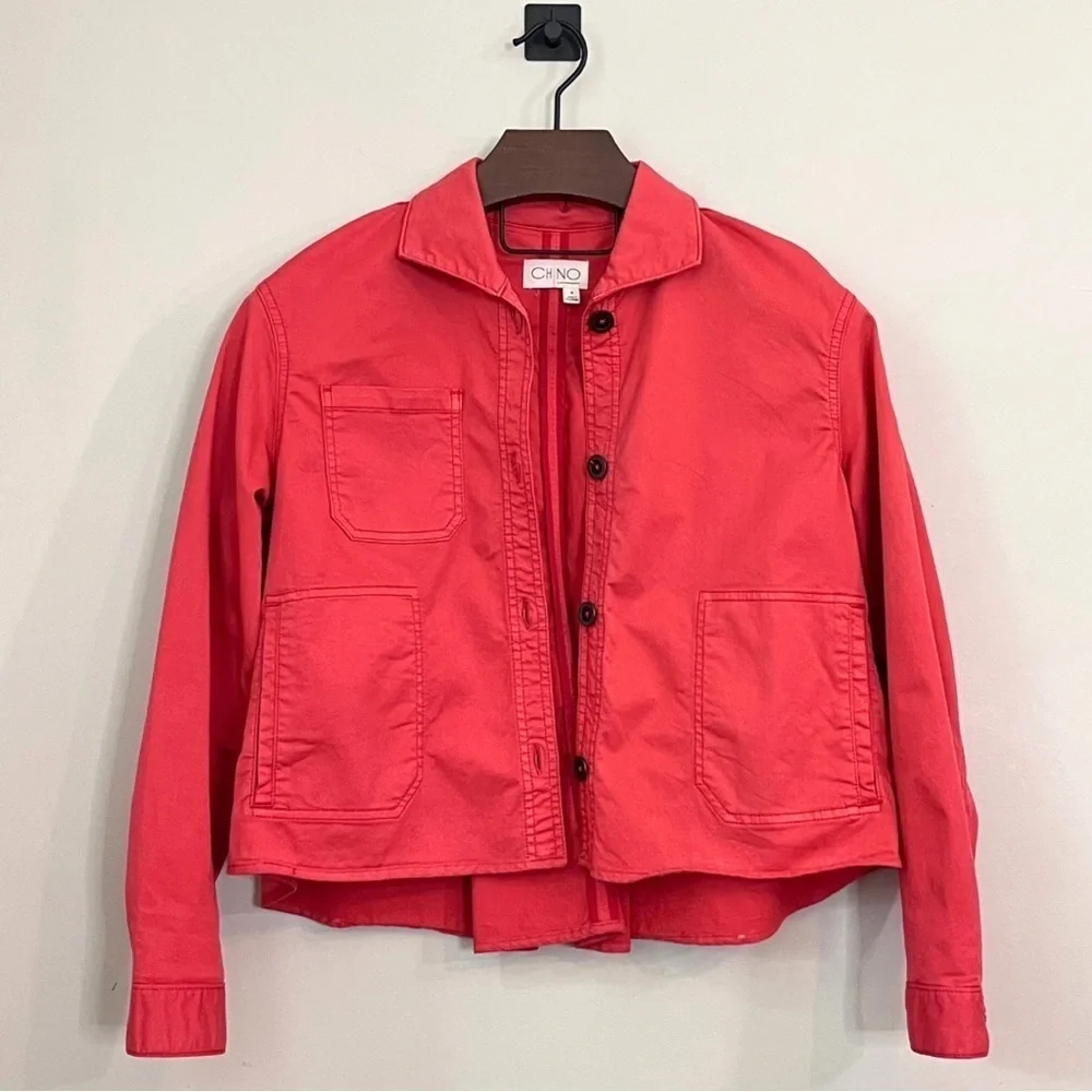 Anthropologie Orange Utility Jacket